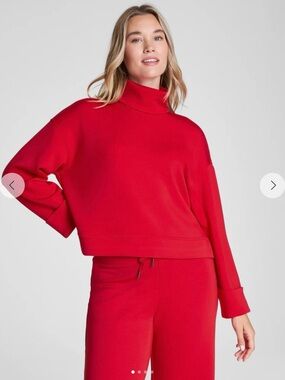 Spanx Air Essentials Women’s Red Funnel Neck Sweater and pant set